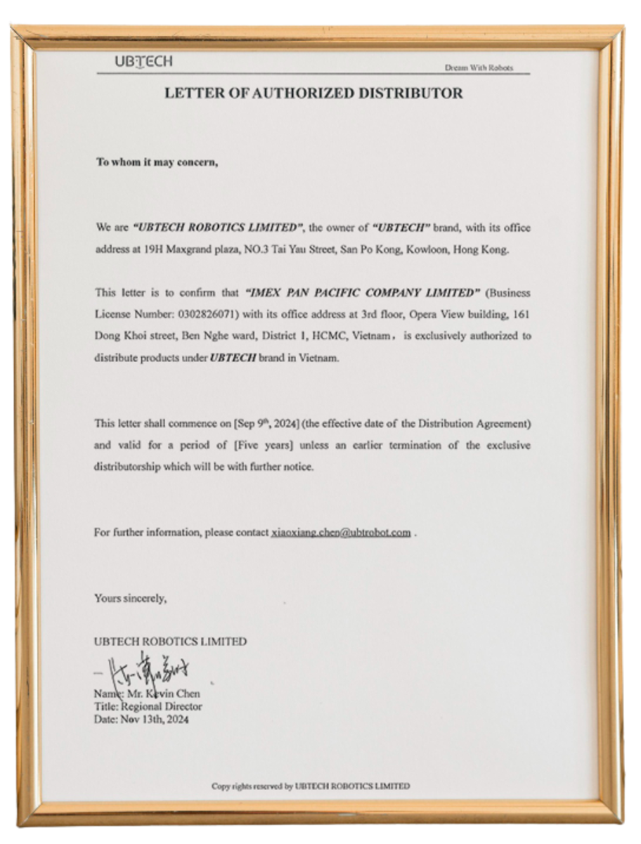 UBTECH Agreement Confirmation